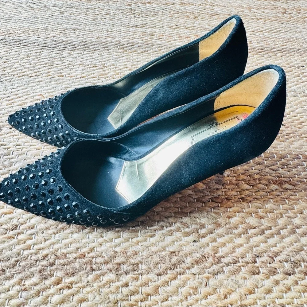 Ted Baker London Women's Studded Black Suede Heels Pumps Size 41/10